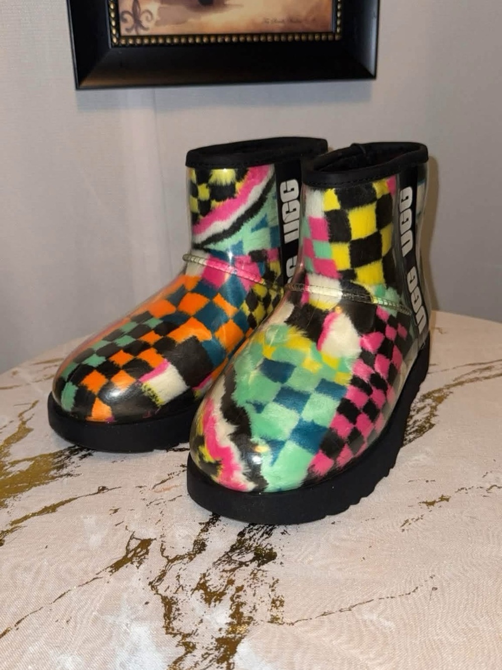 UGG Multicolor Checker Ankle Boots